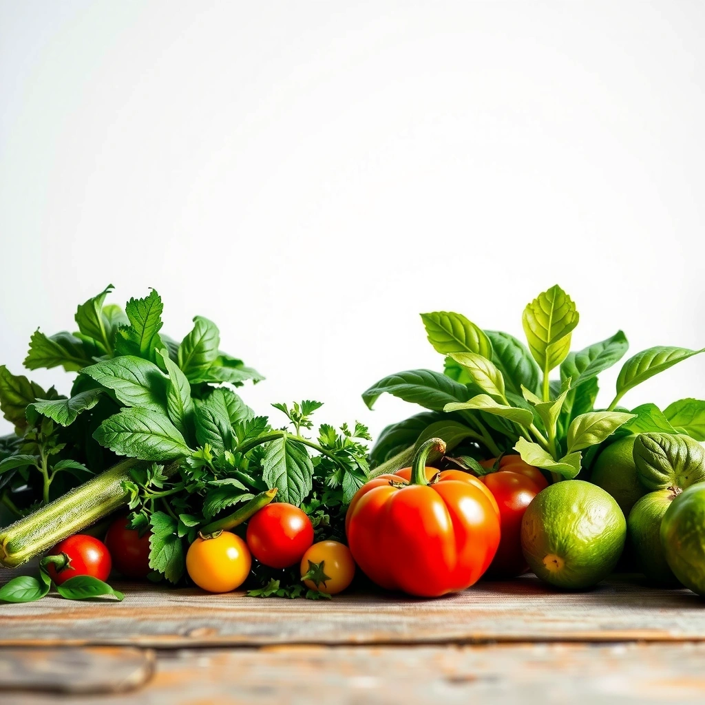 Frische Zutaten auf einem Holztisch